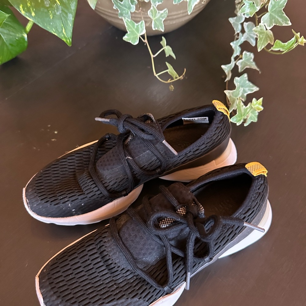 Sorel Black Athletic Shoes with White Soles